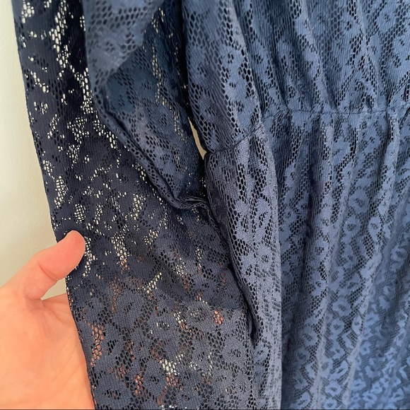✨HP!✨ASOS Maternity Navy Lace Midi Dress Size L - Picture 4 of 8